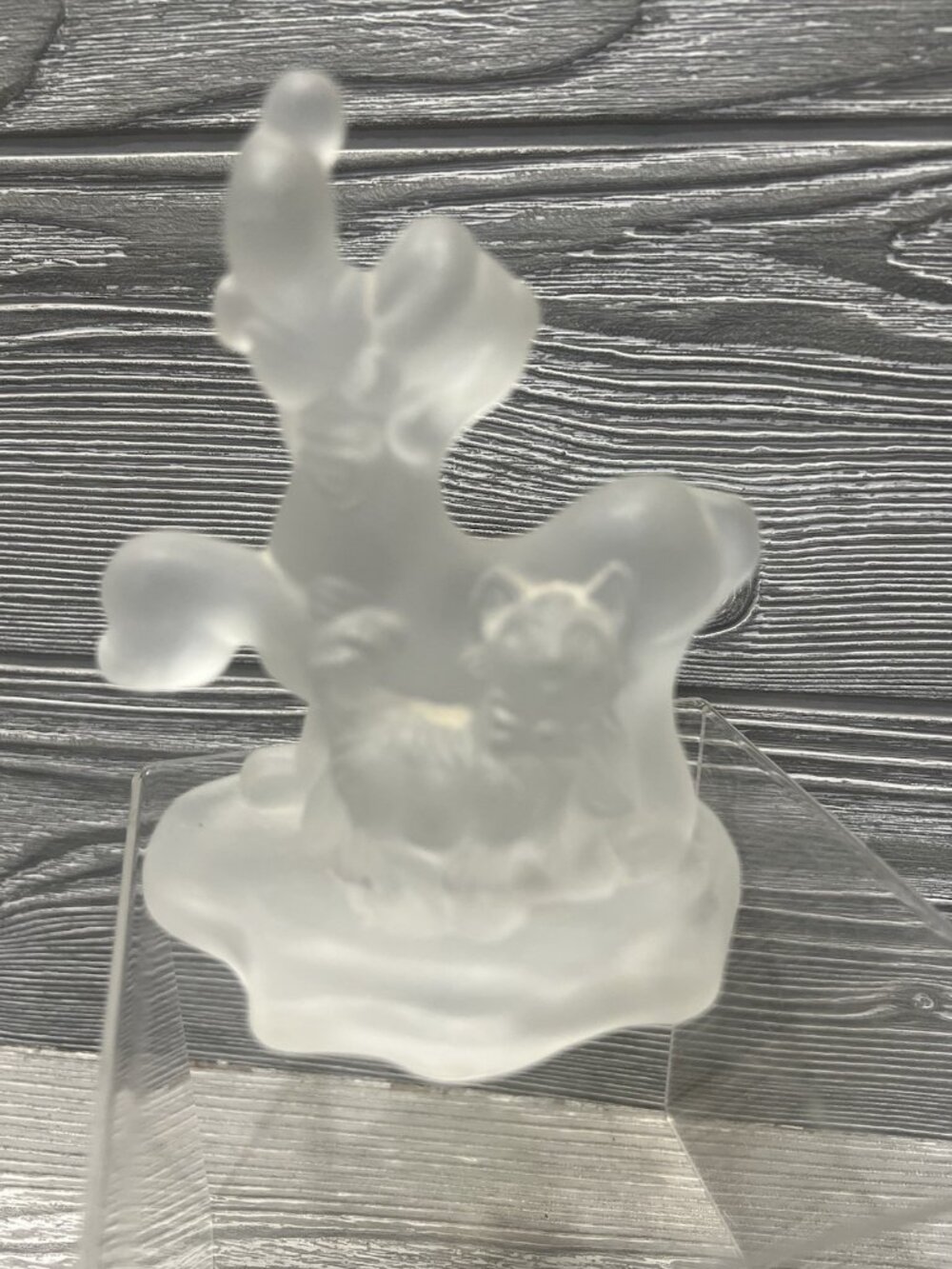 Vintage Walt Disney Pluto & Figaro Frosted Glass 4.5” Figurine Unboxed